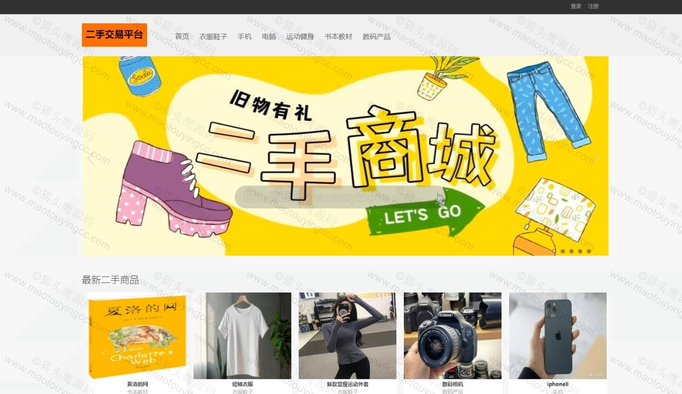 基于springboot的校园二手交易平台封面