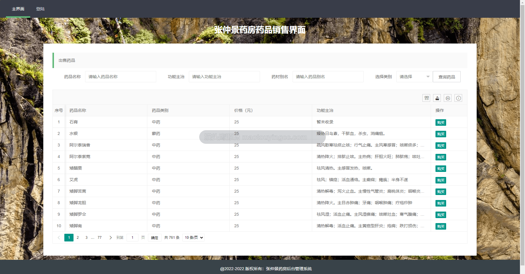 基于springboot的张仲景药房(药店)管理系统封面
