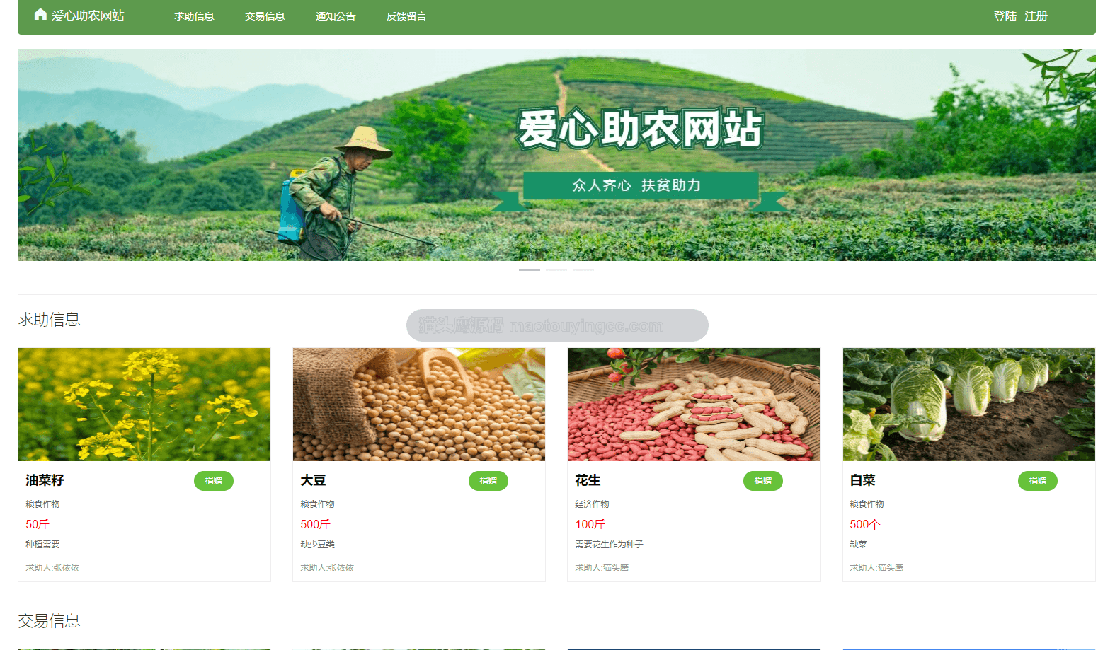 基于springboot+vue的爱心助农网站(前后端分离)封面