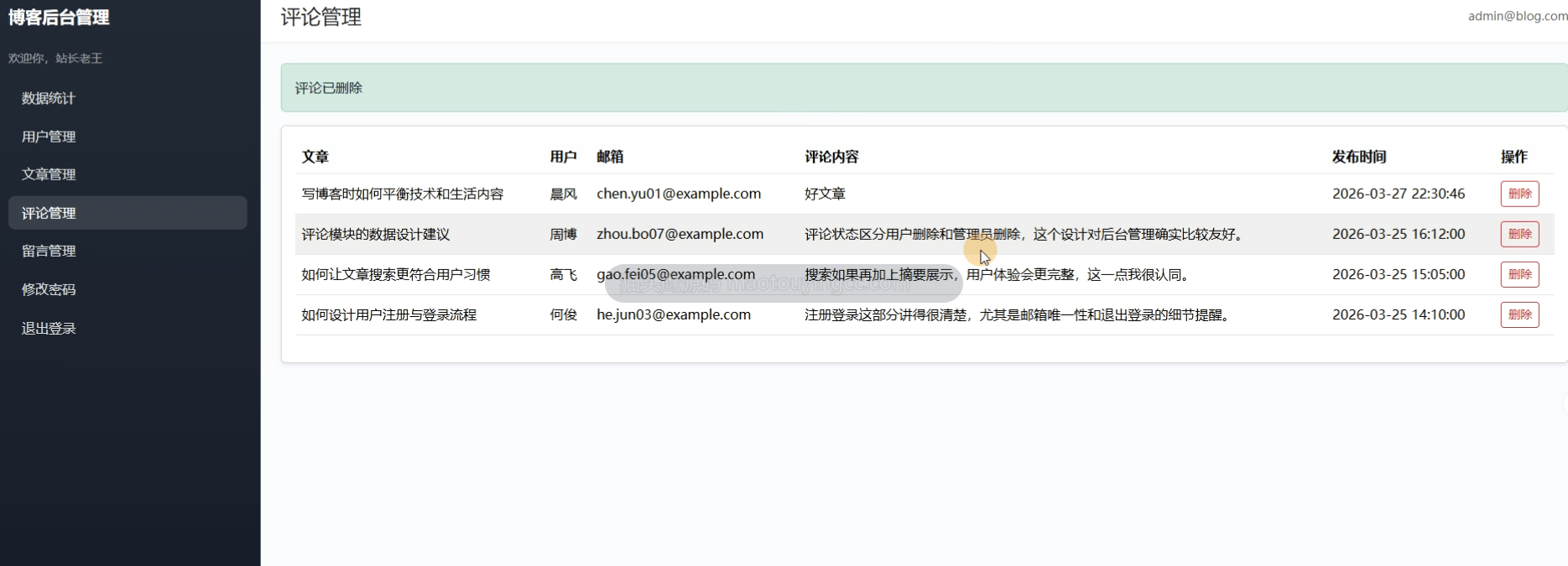 评论管理