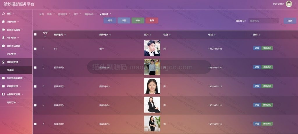 摄影师管理