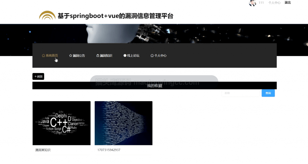 基于springboot+vue的漏洞管理系统(前后端分离)(含参考论文) 项目截图