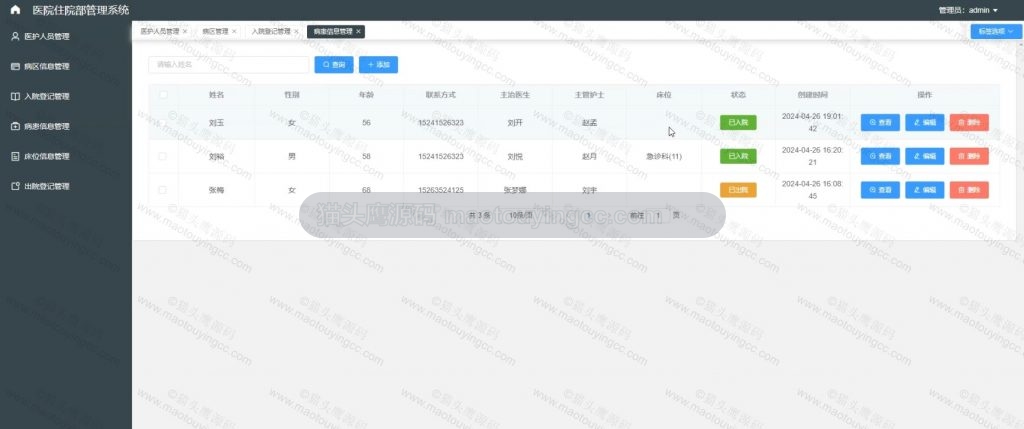 病患信息管理