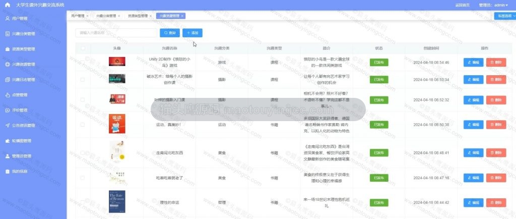 兴趣资源管理