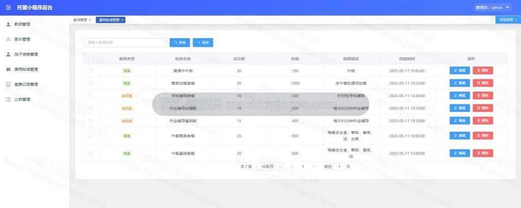 费用标准管理