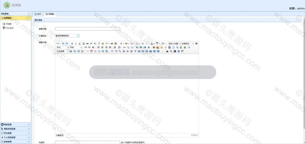 基于SSM的猫头鹰轻博客系统 项目截图