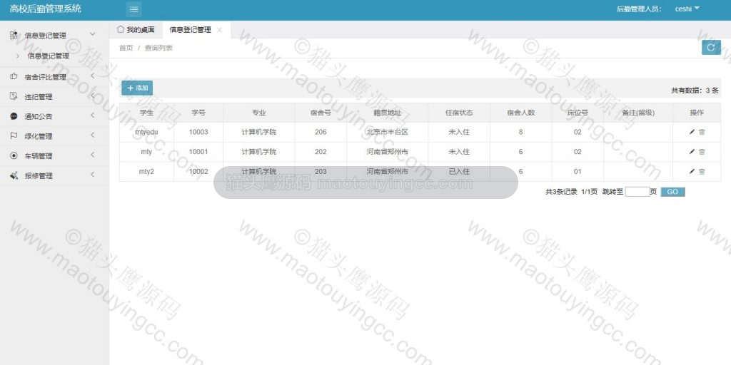后勤人员-信息登记