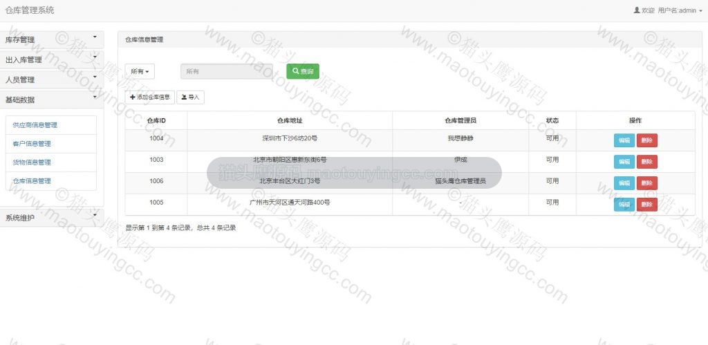 仓库信息