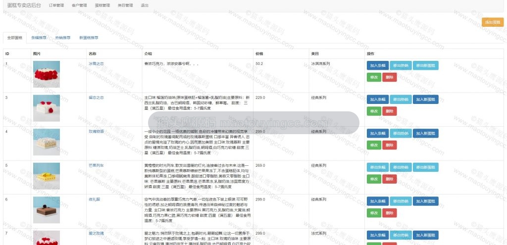 蛋糕管理
