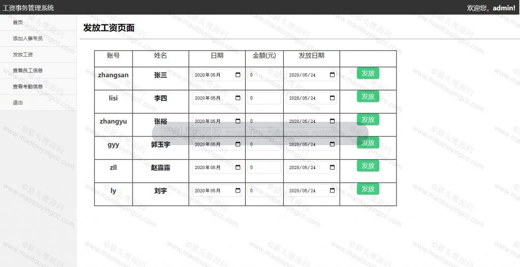 发放工资