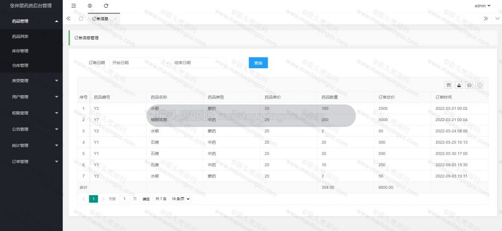 管理员- 订单管理