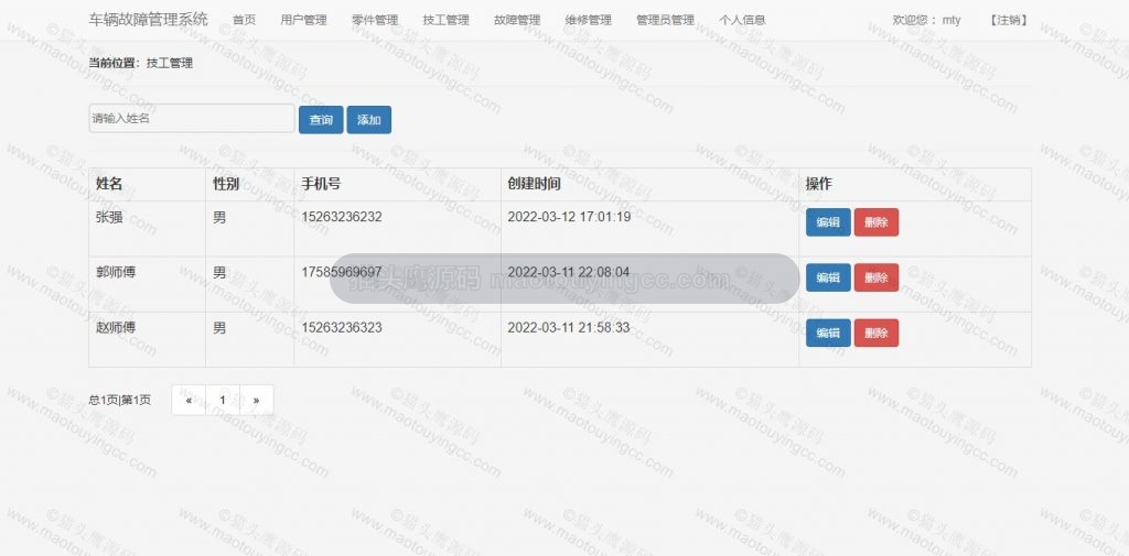 管理员- 技工管理