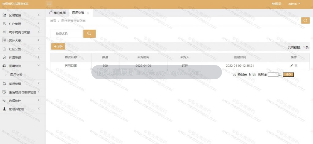 管理员- 医用物资