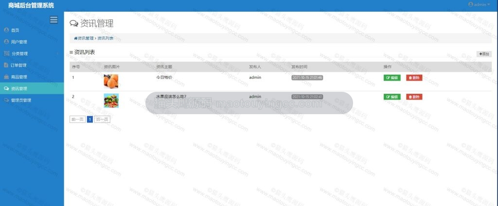 后台- 资讯管理
