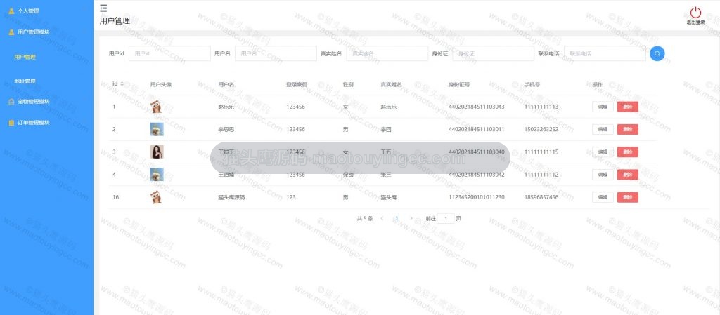 后台-用户管理