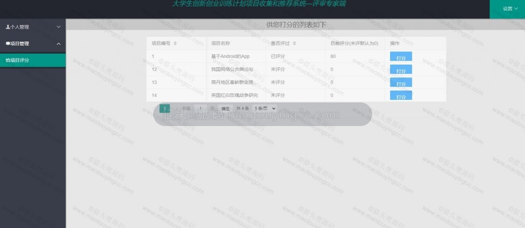 评审专家打分
