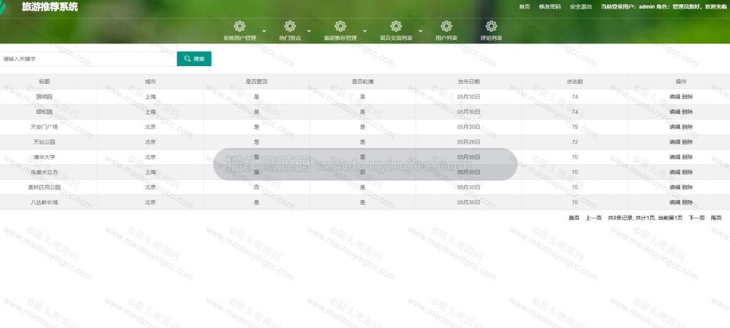 管理员热门景点管理