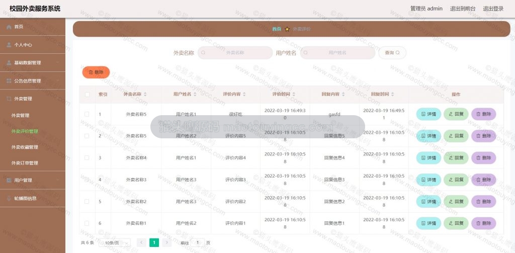 外卖评价管理