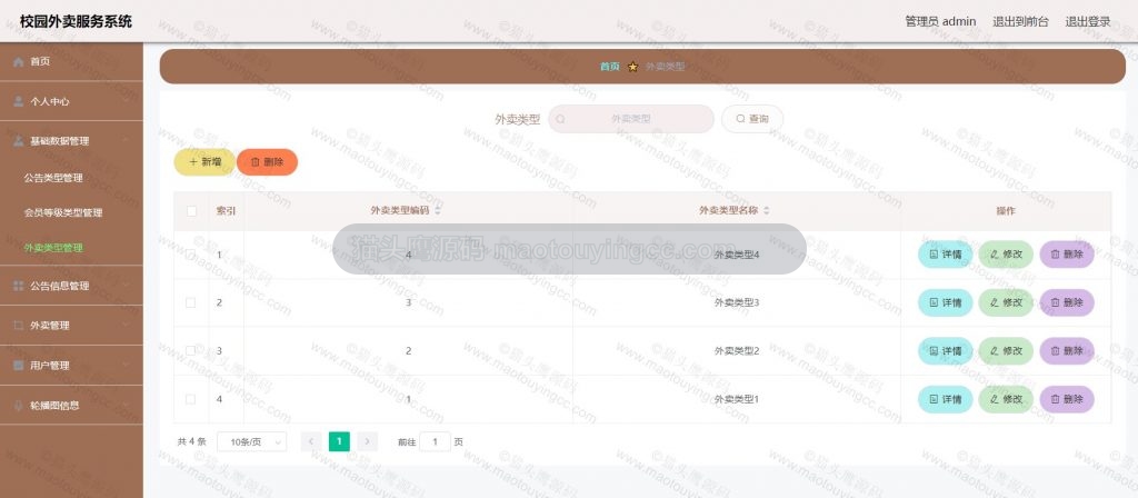 外卖类型管理