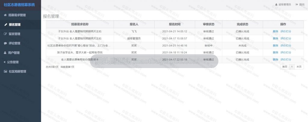 报名管理